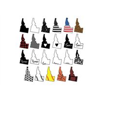 IDAHO STATE SVG Bundle, Idaho State Clipart, Idaho state silhouette cut files for Cricut, Idaho outline