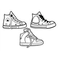 SNEAKER SHOE SVG, Sneaker Shoe Svg Cut Files for Cricut, Sneaker Shoe Clipart, Converse Shoes Svg