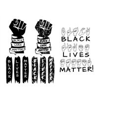 BLACK LIVES MATTER Svg, Black lives svg, Black lives deaf sign language svg, Distressed Black lives