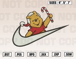 Winnie the Pooh Christmas Embroidery Designs, Christmas Embroidery Design File Instant Download