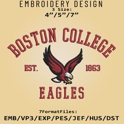Boston College Eagles embroidery design, NCAA Logo Embroidery Files, NCAA Boston College, Machine Embroidery Pattern