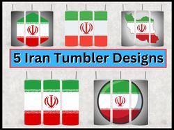 5 Iran Tumbler Design Bundle - PNG Images - 20 oz Skinny Tumbler Designs Sublimation Printing