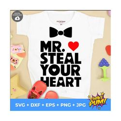 Mr Steal Your Heart Svg, Valentine's Day Svg, Valentine Boy Svg, Valentine Kid Svg Cut File For Cricut, Instant Download