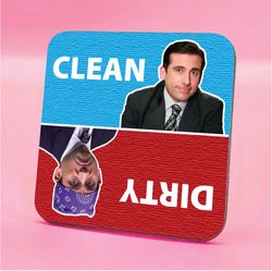 Michael Scott Clean Dirty Dishwasher Magnet, Funny Clean Dirty Dishwasher Magnet, Housewarming Gift, House Gift Idea, Th