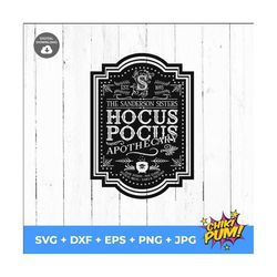 Hocus Pocus Apothecary | Sanderson Sisters svg | Sublimation Design | Apothecary svg | SVG for Cricut and Silhouette | I