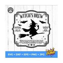 Witch's Brew, Witches Brew svg Witches Label, Halloween Svg, Witches Svg, Funny Svg, Witches Coffee Svg, Svg for mugs, W