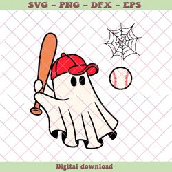 Halloween Baseball Ghost Boys Baseball Player SVG File