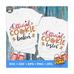 Official Cookie Tester SVG, Official cookie baker svg, Christmas Baking, Holiday Baking, Couple matching, Christmas Bake