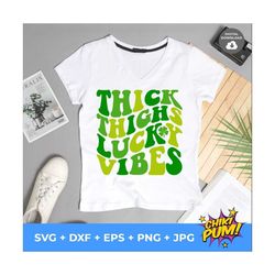 Thick Thighs Lucky Vibes Svg, Funny St Patricks svg , St Patrick's day sublimation, Shirt Design, Shamrock svg, Lucky Pn