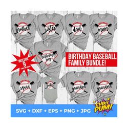 Baseball Birthday Family Bundle svg, Baseball family bundle svg, Baseball birthday svg, Baseball birthday party svg,  Bi