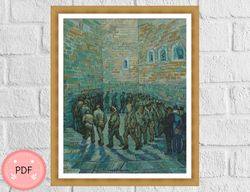 Cross Stitch Pattern,The Prison Courtyard,Van Gogh, Pdf, Instant Download ,X stitch Chart, Famous Painting,Full Coverage
