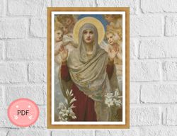 Cross Stitch Pattern,Ora Pro Nobis By William Bouguereau,Famous Painting,,Full Coverage,Religious,Pray For Us