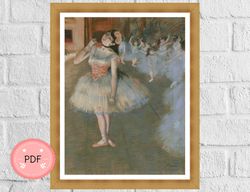Cross Stitch Pattern, The Star,Edgar Degas , Ballerina , Pdf Instant Download , Famous Painting,Full Coverage,Dancers