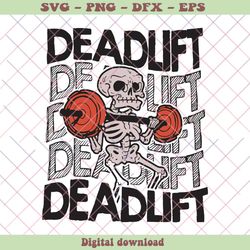 Skeleton Deadlift Gym Workout SVG Graphic Design File