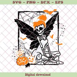 Vintage Women Skeleton Halloween SVG Digital Cricut File