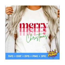 Merry Merry Merry Christmas svg, merry Christmas svg, Christmas shirt design, Holiday shirt cut file