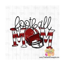 Football Design PNG, Football Mom with Helmet Striped Dark Red PNG 300dpi, Football sublimation design, Football Mom PNG