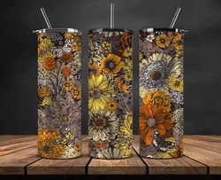 3D Flowers Tumbler Wrap, 3D Floral Sublimation Tumbler Design,Instant Digital Download PNG 13