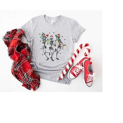Dancing Skeleton Christmas Shirt, Funny Christmas Shirt, Christmas Party Gifts, Winter Skeleton Shirt, Skeleton Shirt, C