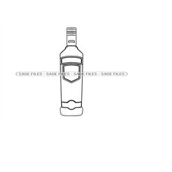 Alcohol Bottle Outline SVG, Bottle Svg, Vodka Svg, Alcohol Bottle Clipart, Alcohol Files for Cricut, Cut Files For Silho