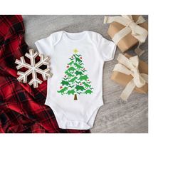 Christmas Tree Shirt, Dinosaur Shirt, T Rex Christmas Shirt, Christmas Baby Tee, Kids Christmas Shirt, Christmas Dino Sh