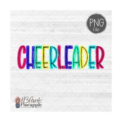 Cheer Design PNG, Colorful Cheerleader Scribble PNG, Cheerleader sublimation design PNG, Cheerleading shirt design 300dp