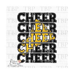 Cheer Design  PNG Cheer Cheer Megaphone Black and Yellow PNG 300dpi Clipart Sublimation Download Design