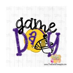 Football PNG Football Helmet Game Day Purple and Yellow PNG 300dpi download for Sublimation, Waterslide, Print and Cut,