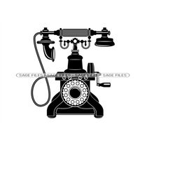 Retro Phone SVG, Phone Svg, Rotary Phone Svg, Phone Clipart, Phone Files for Cricut, Phone Cut Files For Silhouette, Png