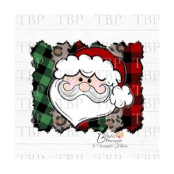 Christmas Sublimation PNG Christmas Santa with Brushstroke Background PNG 300dpi Clipart Sublimation Download Design
