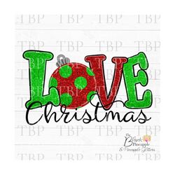 Christmas Sublimation PNG Glitter Love Christmas Red and Green PNG 300dpi Clipart Sublimation Download Design