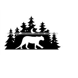 Forest Mountain Lion 2 SVG, Mountain Lion Svg, Wildlife Svg, Forest Svg, Mountain Lion PNG, Design, Clipart, Cut Files,