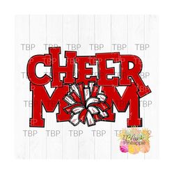 Cheer Design PNG, Cheer Mom Red PNG, Cheerleading design, Cheer sublimation design PNG
