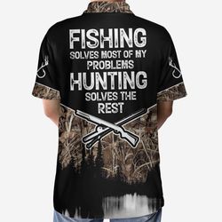 Fishing And Hunting Solve My Problems American Angler Hunter Polo Shirt V
