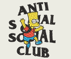 Anti Social Bart | Digital Embroidery Files | .DST .EXP .HUS .JEF .PES .VIP .VP3 .XXX
