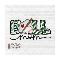 baseball design png, baseball mom dark green with transparent text png, baseball sublimation design, baseball mom png, b