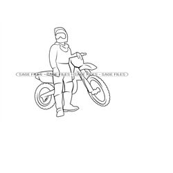Freestyle Motocross Outline 3 SVG, Dirt Bike Svg, Stunt Bike Svg, Motocross Clipart, Files for Cricut, Cut Files For Sil