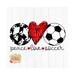 Peace Love Soccer PNG 300dpi Clip Art Sublimation Download Design