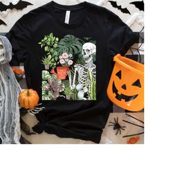 Halloween Skeleton Plant Lovers Tshirt, Funny Halloween Sweatshirt, Plant T Shirt, Retro Gardening, Skeleton Tee, Cute S