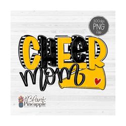 Cheer Design PNG, Cheer Mom Doodle with Megaphone in Yellow and Black PNG, Cheer Mom Shirt design, Cheer sublimation des