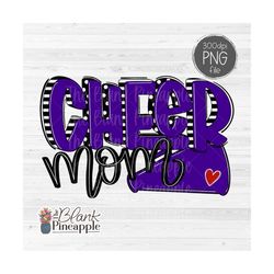 Cheer Design PNG, Cheer Mom Doodle with Megaphone in Purple PNG, Cheer Mom Shirt design, Cheer sublimation design PNG