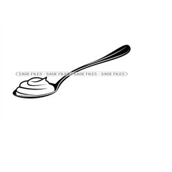 Cream Spoon SVG, Cream Svg, Spoon Svg, Yogurt Svg, Ice Cream Svg, Clipart, Files for Cricut, Cut Files For Silhouette, P