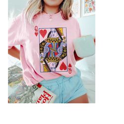 Queen of Hearts Valentines Shirt, Comfort Colors Valentine Shirt, Funny Valentines Day T-Shirt, Boho Valentines Top, Ali