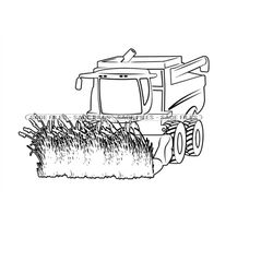 Combine Harvester Outline 3 SVG, Wheat Harvester Svg, Combine Svg, Combine Clipart, Files for Cricut, Cut Files