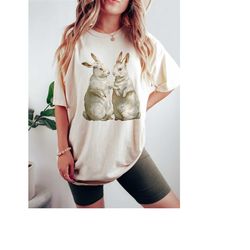 Boho Rabbit Shirt, Trendy Aesthetic T-Shirt, Bunny Lover Comfort Colors TShirt, Retro Easter Teacher Shirt, Cottagecore