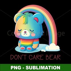 sublimation png file - adorable dont care bear - instant download - perfect for crafts & apparel