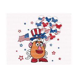 Happy 4th of July Svg, Potato Svg, July 4th Svg, Mouse Balloon Svg, Fourth of July Svg, 1776 Svg, American Flag Svg, Ind