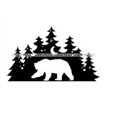 forest polar bear 2 svg, polar bear svg, wildlife svg, forest svg, polar bear png, design, clipart, cut files, png, dxf