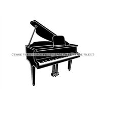 Grand Piano 3 SVG, Piano Svg, Piano Clipart, Piano Files for Cricut, Piano Cut Files For Silhouette, Png, Dxf