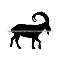 Ibex Silhouette SVG, Safari Animals Svg, Ibex Clipart, Ibex Files for Cricut, Ibex Cut Files For Silhouette, Png, Dxf